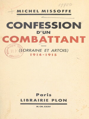 cover image of Confession d'un combattant